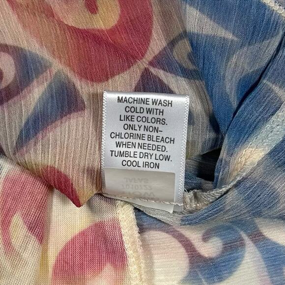 One World M Red Blue Layered Babydoll Top Rhinestone Boho Bling Y2K Fairy - Picture 11 of 11